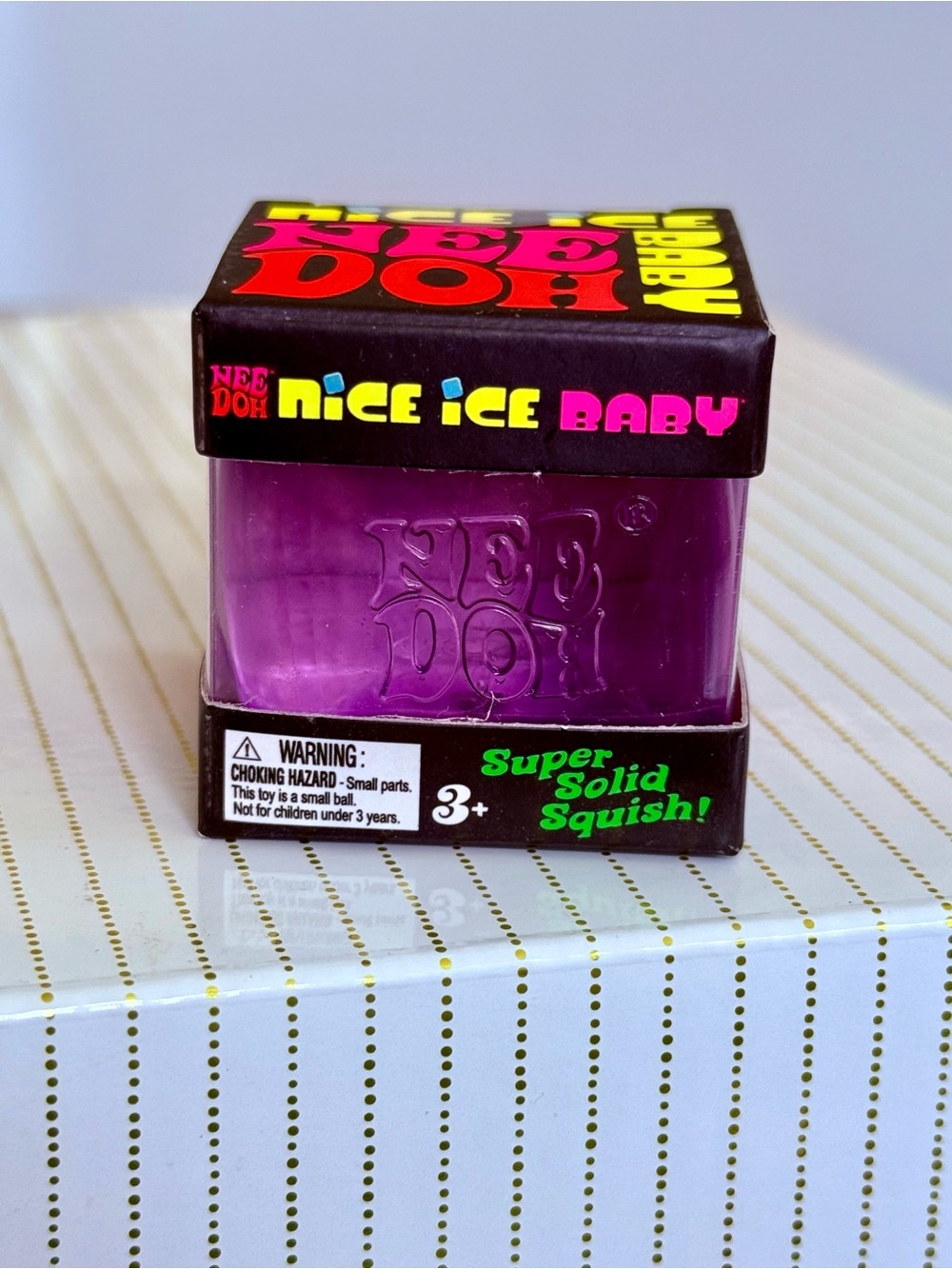 VIRAL NeeDoh NICE ICE BABY PURPLE Cube RARE HTF Super Solid Squish NIB Schylling
